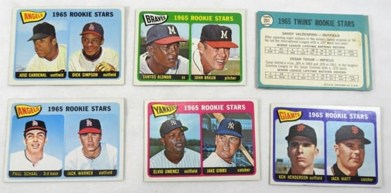 (8) 1965 TOPPS ROOKIE STARS BASEBALL CARD