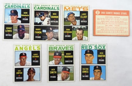 (9)1964 TOPPS ROOKIE STARS BASEBALL CARDS