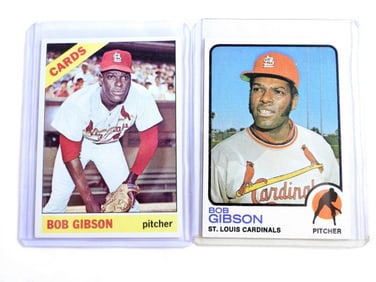 (2) BOB GIBSON TOPPS BASEBALL CARDS