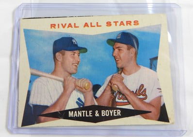 1960 TOPPS #160 MANTLE & BOYER AS