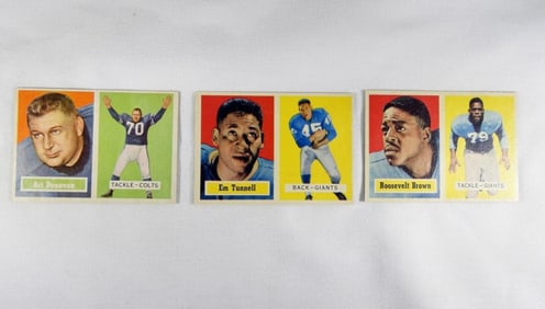 3 1957 TOPPS FOOTBALL CARDS