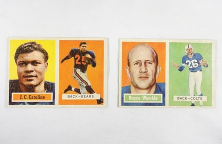 2 1957 TOPPS FOOTBALL CARDS