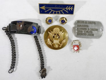 DOG TAG, FOREIGN ID BRACELET, HAT PIN
