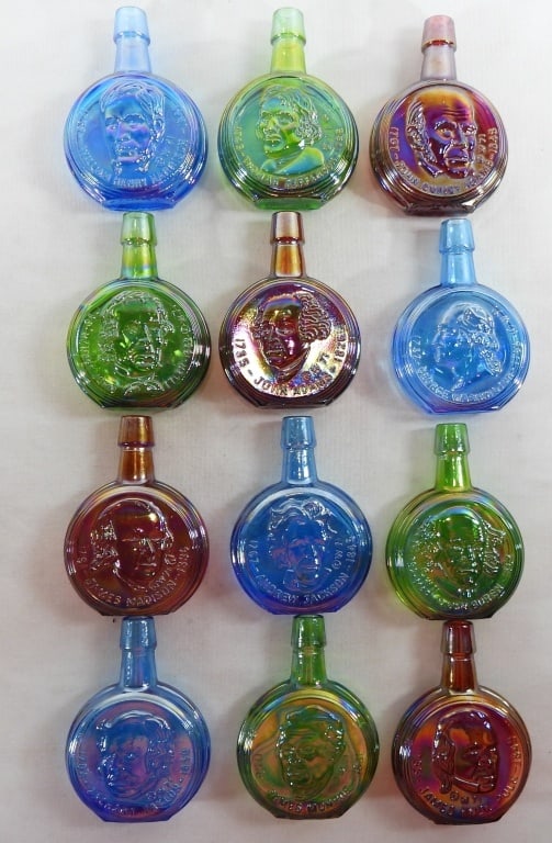(12) GLASS WHEATON PRESIDENTIAL BOTTLES: DECANTERS COLLECTION