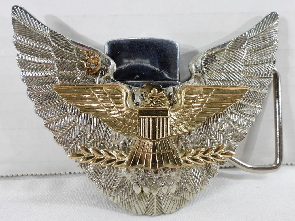 EAGLE BELT BUCKLE w/SLIM ZIPPO LIGHTER (1 of 3)