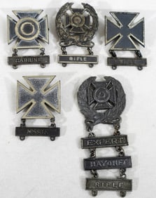 (5) MILITARY SHARPSHOOTER MEDAL LOT