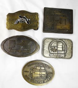 5 ASSORTED BELT BUCKLES