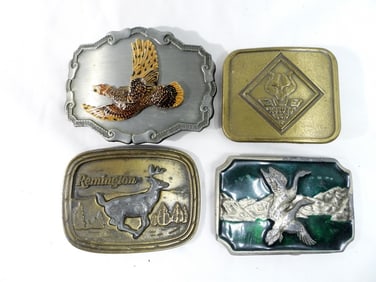 4 ASSORTED BELT BUCKLES