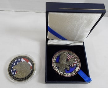 2- CHALLENGE COINS MILITARY COINS