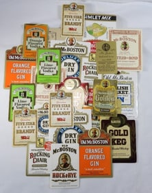 (25) VTG ALCOHOL BOTTLE LABELS
