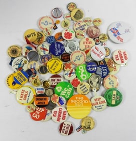 (87) VTG MISC PINS - POLITICAL & MORE