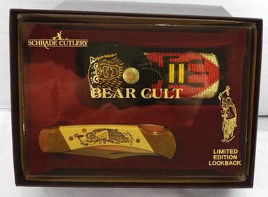 BEAR CULT SCRIMSHAW SCHRADE CUTLERY