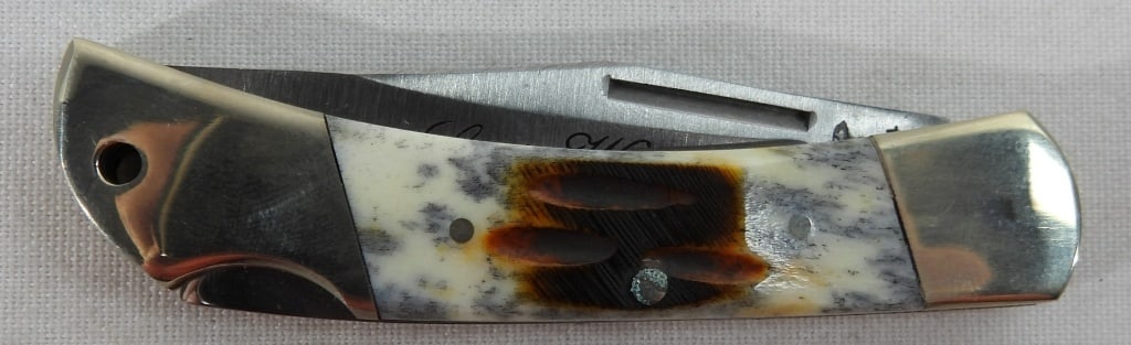 FROST CUTLERY LITTLE WARRIO 17-549SC: CUSTOM DESIGNED FROST CUTLERY LITTLE WARRIOR SECOND CUT BONE STAG HANDLE