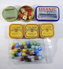 VINTAGE TINS, MARBLES & OTHER