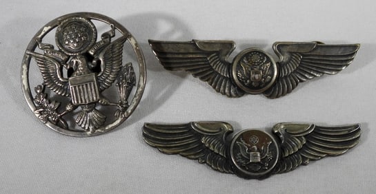 3 WW2 MILITARY PINS