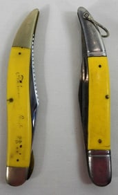 (2)PEARL/YELLOW FISHING KNIVES