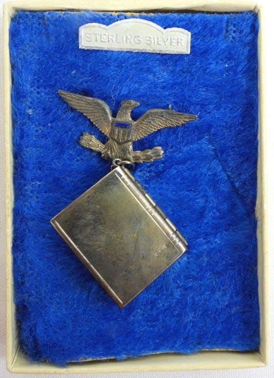 STERLING "USN" PIN LOCKET: VINTAGE SWEETHEART PIN