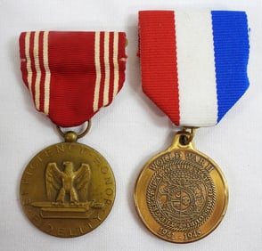(2) WWII MILITARY AWARDS, GOOD CONDUCT