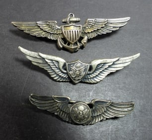 (3) STERLING AVIATION WINGS PINS