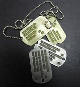 (2) SETS of MILITARY DOG TAGS
