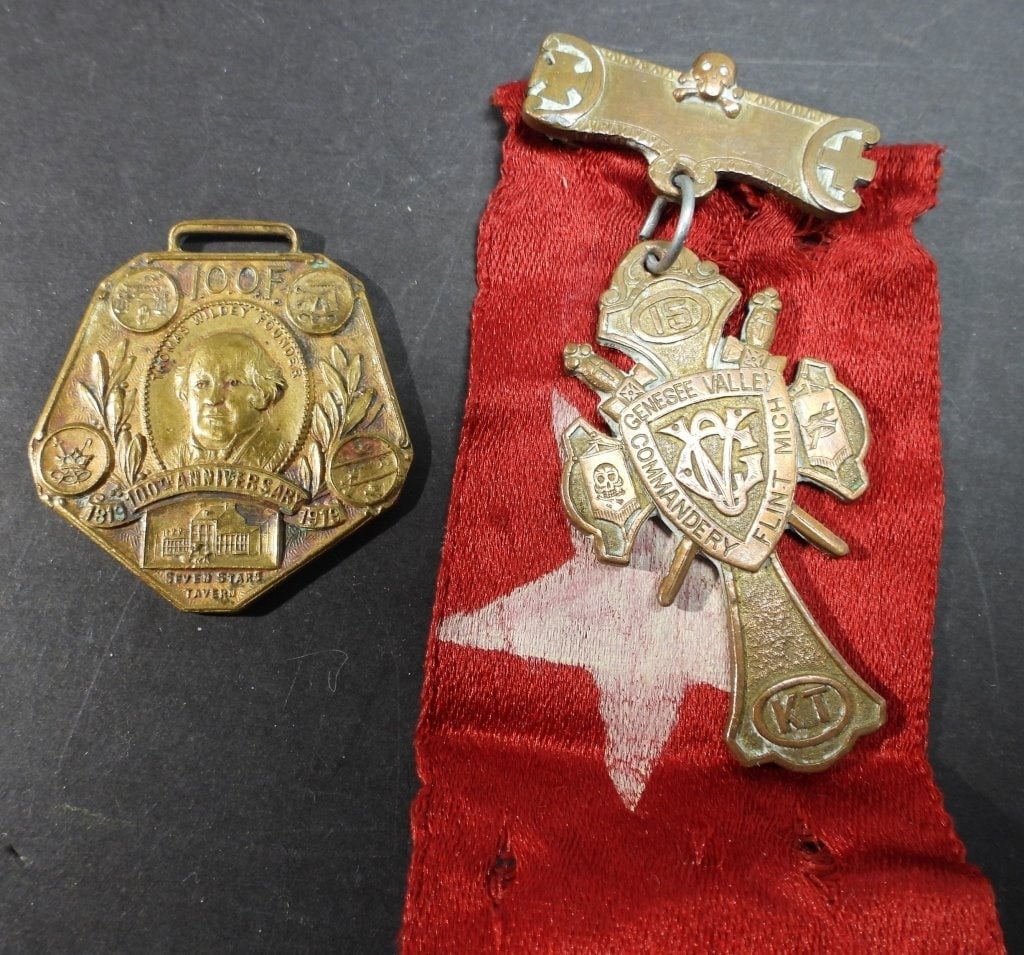 MASONIC MEDAL FLINT, MICH & DETROIT (1 of 2)