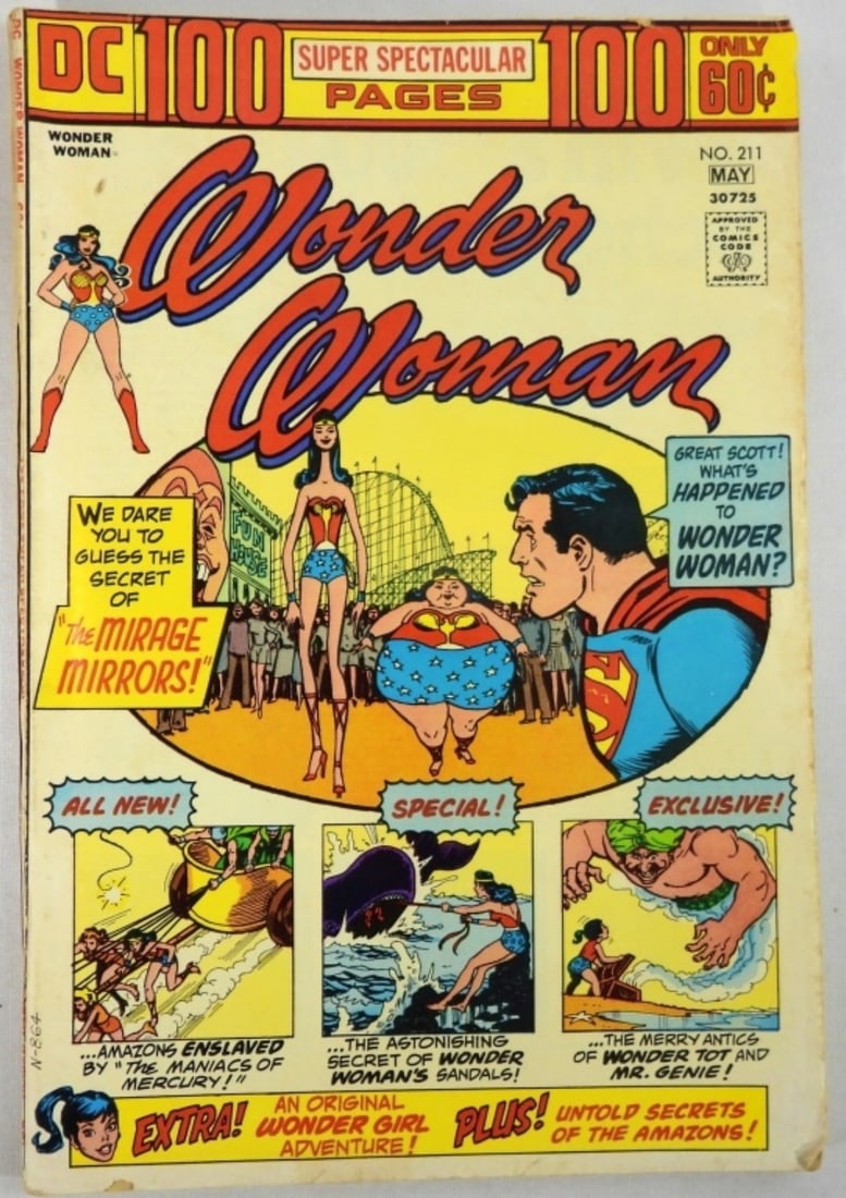 1974 WONDER WOMAN #211 DC COMICS: 100 PAGE SUPER SPECTACULAR - VG+
