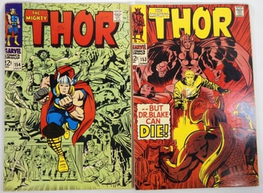 (2)1968 MARVEL THE MIGHTY THOR #153 & 154