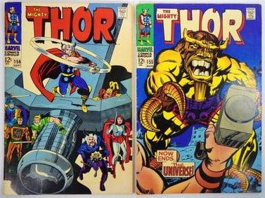 (2) 1968 MARVEL THE MIGHTY THOR #155 & 156