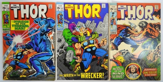 (3) 1969/70 MARVEL THE MIGHTY THOR #170,171,172
