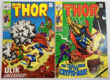 (2) 1970 MARVEL THE MIGHTY THOR #173 &174