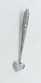 18KWG DIAMOND HEART DROP PENDANT