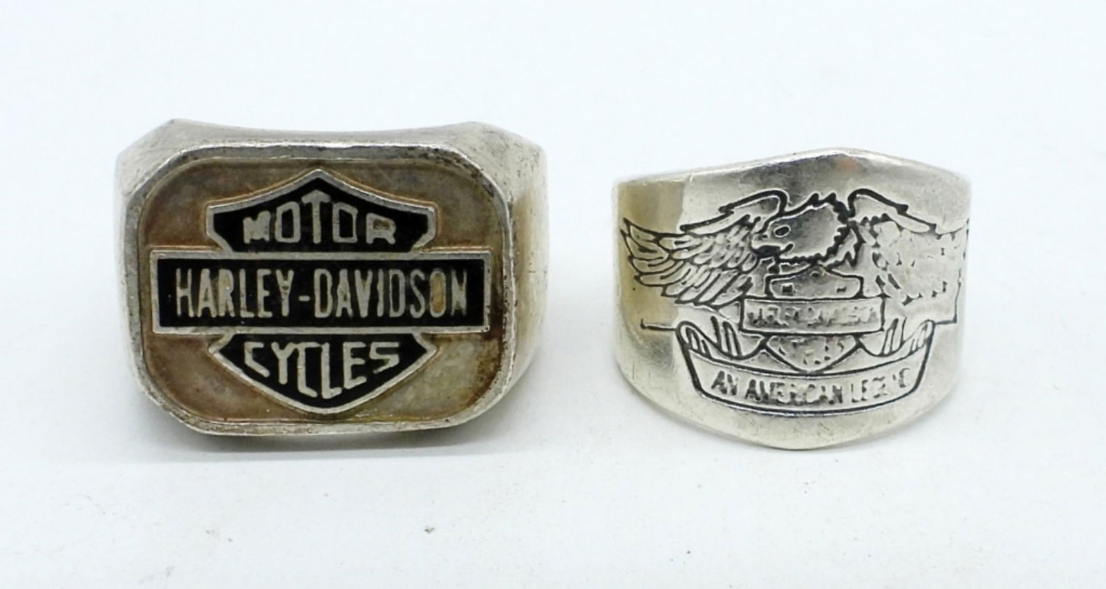 (2) STERLING HARLEY DAVIDSON RINGS (1 of 4)