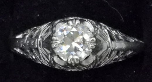 14KWG 1/2CT DIAMOND FILIGREE RING