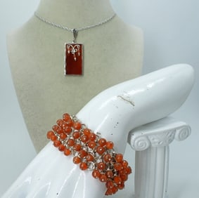 FACETED CARNELIAN 925 BRACELET & MORE