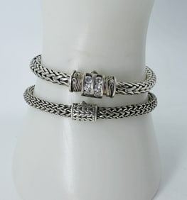 (2) STERLING ROPE STYLE BRACELETS
