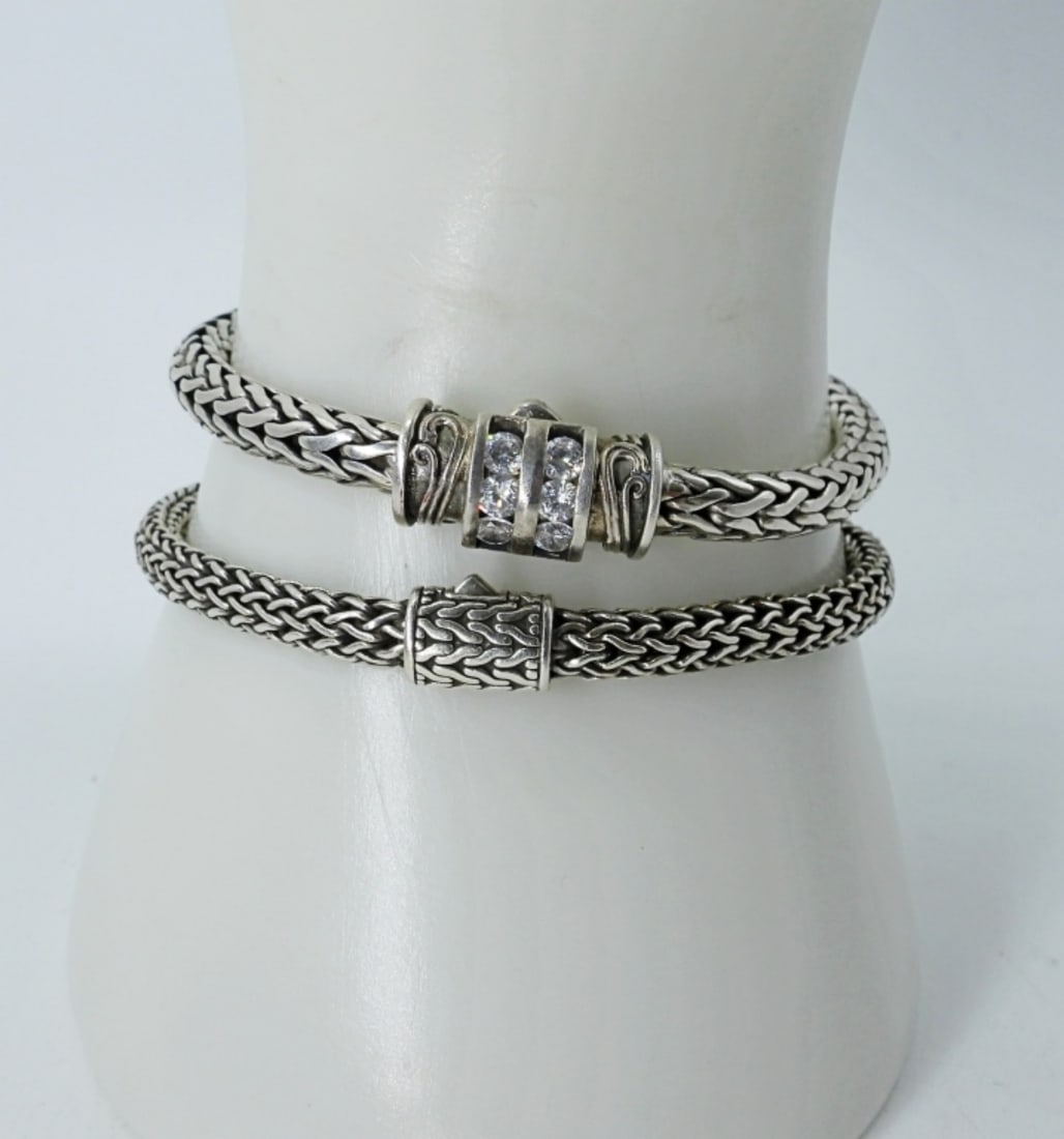 (2) STERLING ROPE STYLE BRACELETS (1 of 3)