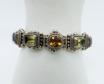 AMETHYST, CITRON, PERIDOT 925 BRACELET