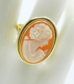 14KYG VINTAGE CAMEO RING