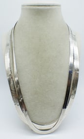 (2) STERLING HERRINGBONE CHAINS