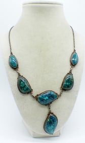 VTG STERLING BLUE TURQUOISE NECKLACE