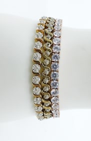 (3) STERLING GOLD TONE TENNIS BRACELETS