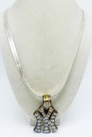 NY LOGO PENDANT 925 WITH THICK CHAIN