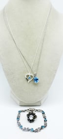 BLUE TOPAZ 925 NECKLACES, BRACELET, RING