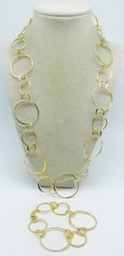 VTG STERLING GOLD TONE NECKLACE SET