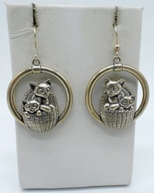 KABANA STERLING CAT EARRINGS