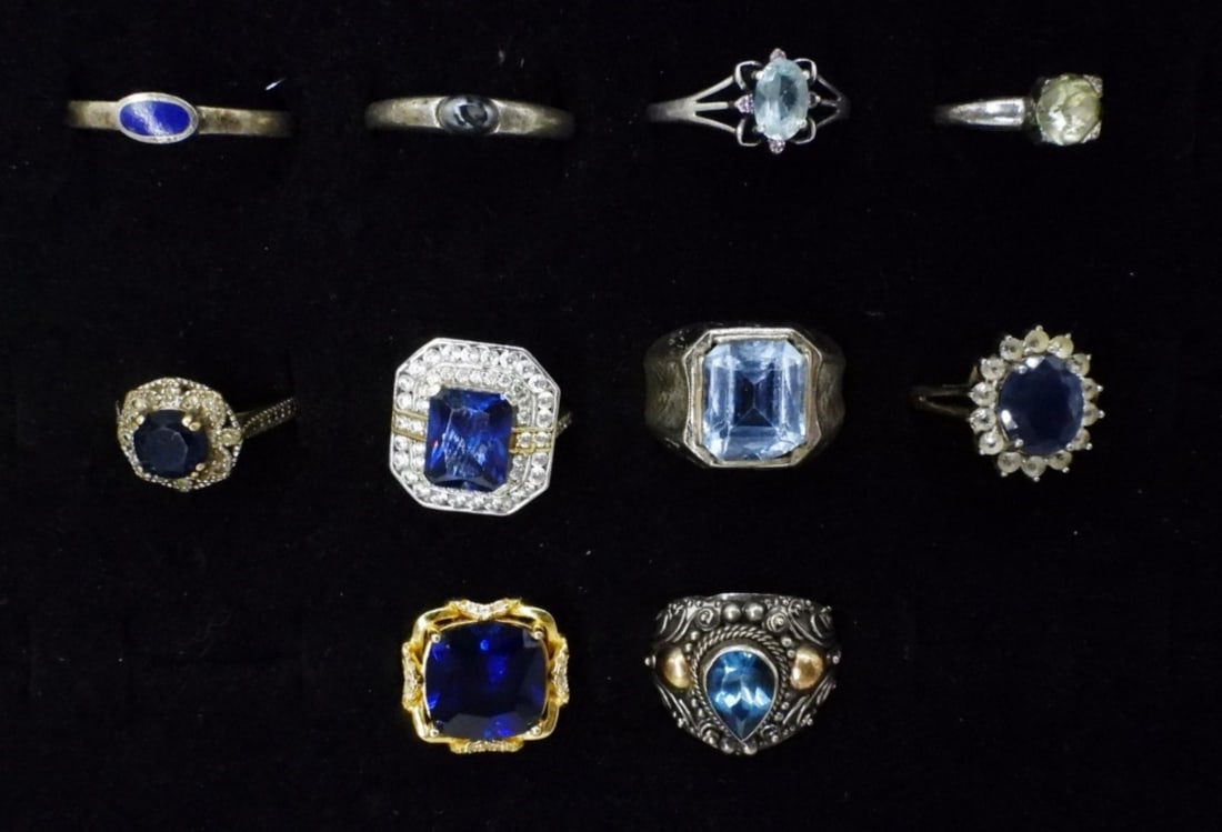(10) VTG STERLING FASHION GEMSTONE RINGS (1 of 4)