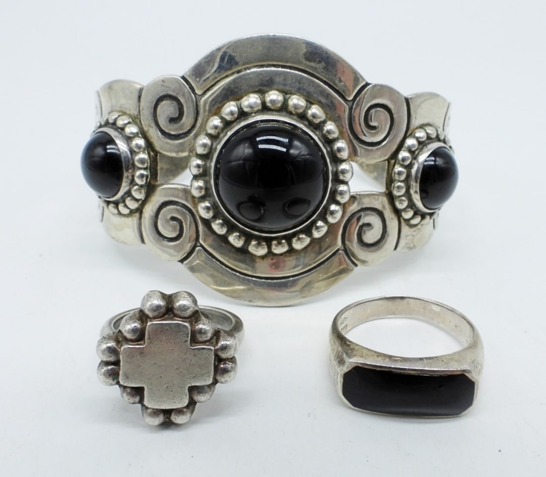 VTG TAXCO & BLACK ONYX 925 JEWELRY (1 of 4)