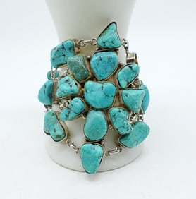 HUGE TURQUOISE 925 BRACELET - FOR REPAIR