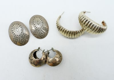 (3) PAIR VINTAGE STERLING EARRINGS