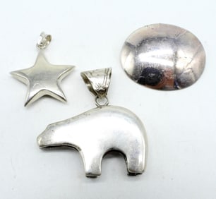 (3) STERLING PENDANTS